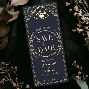 Save the Date Vintage Gold Mystical Tarot Card Einladung