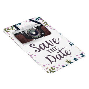 Save the Date Vintage Kamera Magnet