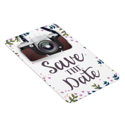 Save the Date Vintage Kamera Magnet (Rechte Seite)