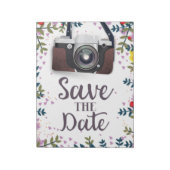 Save the Date Vintage Kamera Notizblock (Rotiert)