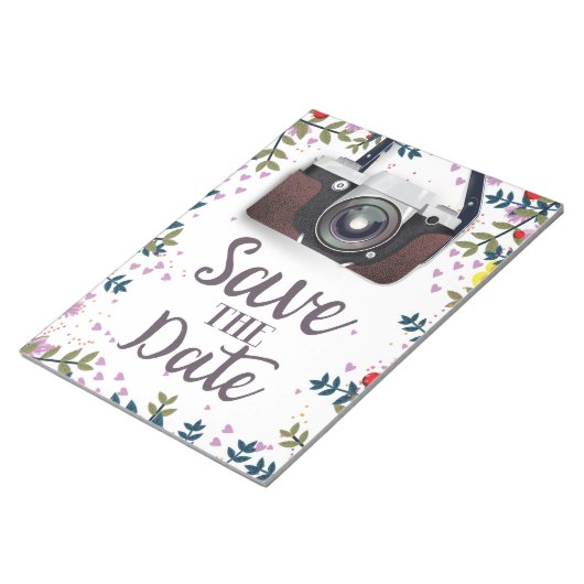 Save the Date Vintage Kamera Notizblock (angewinkelt)