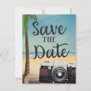 Save the Date Vintage Kamera und Strand