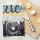 Save the Date Vintage Kamera und Strand Geschirrtuch (Viertel Falte)