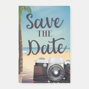 Save the Date Vintage Kamera und Strand Post-it Klebezettel
