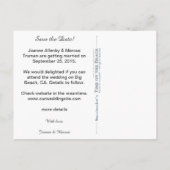 Save the Date Vintage Karte Collage TurquoiseFrame (Rückseite)