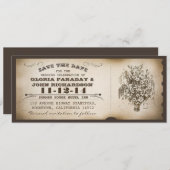 Save the Date Vintage Kartenpostkarten (Vorne/Hinten)