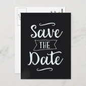 Save the Date Vintage Kopfplatte Postkarte (Vorne/Hinten)