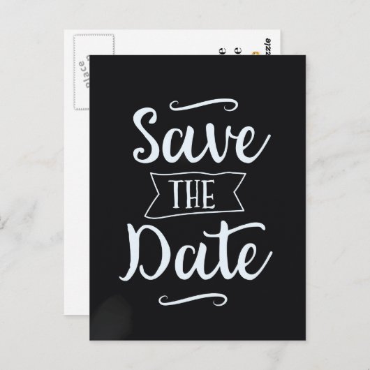 Save the Date Vintage Kopfplatte Postkarte (Vorne/Hinten)