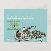 Save the Date - Vintage Liebesvögel Ankündigungspostkarte (Rückseite)