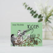 Save the Date - Vintage Liebesvögel Ankündigungspostkarte (Stehend Vorderseite)