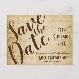 Save the Date Vintage Musik Postkarte
