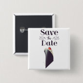 Save the Date Vintage Nautic-Einladung Button (Vorne & Hinten)