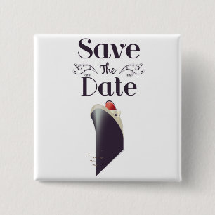 Save the Date Vintage Nautic-Einladung Button