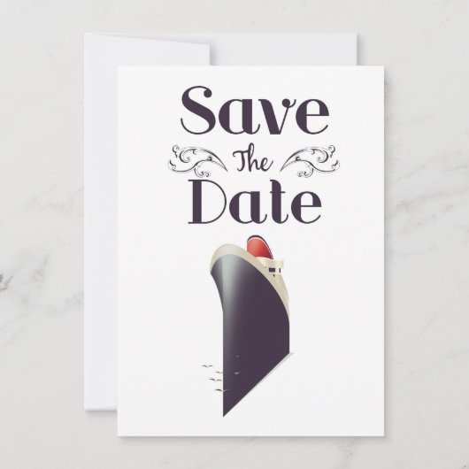 Save the Date Vintage Nautic-Einladung Einladung (Rückseite)