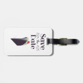 Save the Date Vintage Nautic-Einladung Gepäckanhänger (Rückseite horizontal)