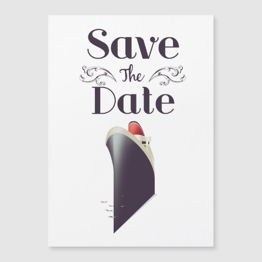 Save the Date Vintage Nautic-Einladung Magnetkarte (Vorderseite)