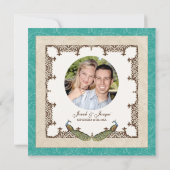 Save the Date - Vintage Pfauen und Pfaue (Rückseite)