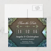 Save the Date Vintage Postkarten (Vorne/Hinten)