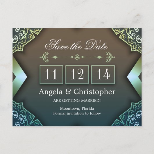 Save the Date Vintage Postkarten (Vorderseite)