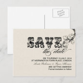 Save the Date Vintage Postkarten (Vorne/Hinten)