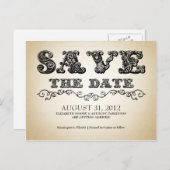 Save the Date Vintage Postkarten rückgängig machen (Vorne/Hinten)