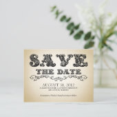 Save the Date Vintage Postkarten rückgängig machen (Stehend Vorderseite)