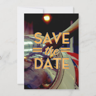 Save the Date Vintage Prop-Flugzeug Einladung