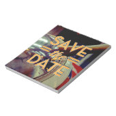 Save the Date Vintage-Propellerflugzeug Notizblock (Rotiert)