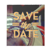 Save the Date Vintage-Propellerflugzeug Notizblock (Vorderseite)