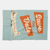 Save the Date Vintage Reiseplakat Geschirrtuch (Horizontal)