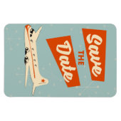 Save the Date Vintage Reiseplakat Magnet (Horizontal)