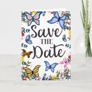 Save the Date Vintage Schmetterlinge.
