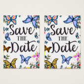 Save the Date Vintage Schmetterlinge. (Vorne & Hinten)