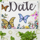 Save the Date Vintage Schmetterlinge. Geschirrtuch (Gefaltet)