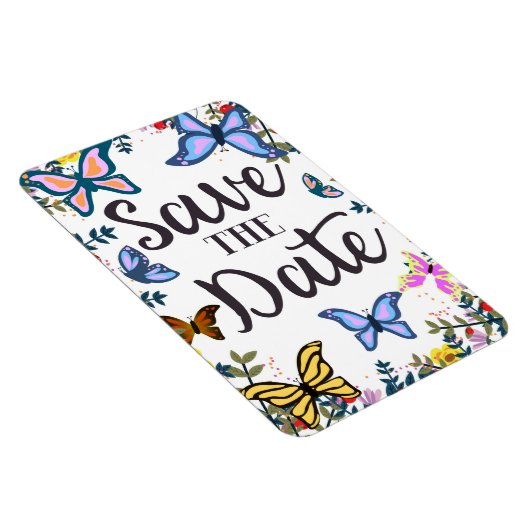 Save the Date Vintage Schmetterlinge. Magnet (Rechte Seite)