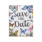 Save the Date Vintage Schmetterlinge. Notizblock (Rotiert)