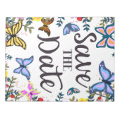 Save the Date Vintage Schmetterlinge. Notizblock (Vorderseite)