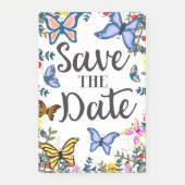 Save the Date Vintage Schmetterlinge. Post-it Klebezettel (Vorderseite)