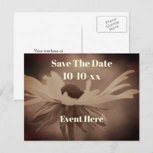 Save The Date Vintage Sepia Schwarzäugige Susanne Ankündigungspostkarte
