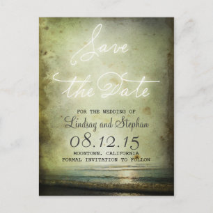 Save the Date Vintage Strandmagnete Ankündigungspostkarte