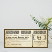 Save the Date Vintage Tickets (Stehend Vorderseite)