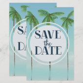 Save the Date Vintage Tropenpalmen (Vorne/Hinten)
