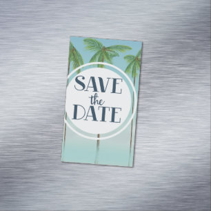 Save the Date Vintage Tropenpalmen Magnetische Visitenkarte