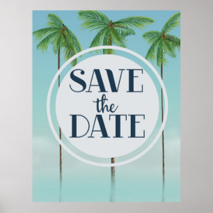 Save the Date Vintage Tropenpalmen Poster