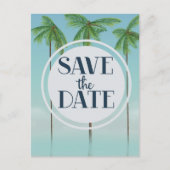 Save the Date Vintage Tropenpalmen Postkarte (Vorderseite)