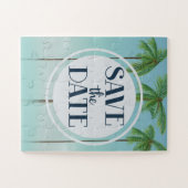 Save the Date Vintage Tropenpalmen Puzzle (Horizontal)