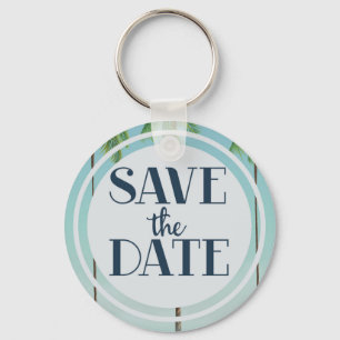Save the Date Vintage Tropenpalmen Schlüsselanhänger