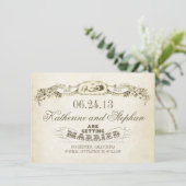 Save the Date Vintage Typografie (Stehend Vorderseite)