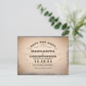 Save the Date Vintage typografische Postkarten (Stehend Vorderseite)