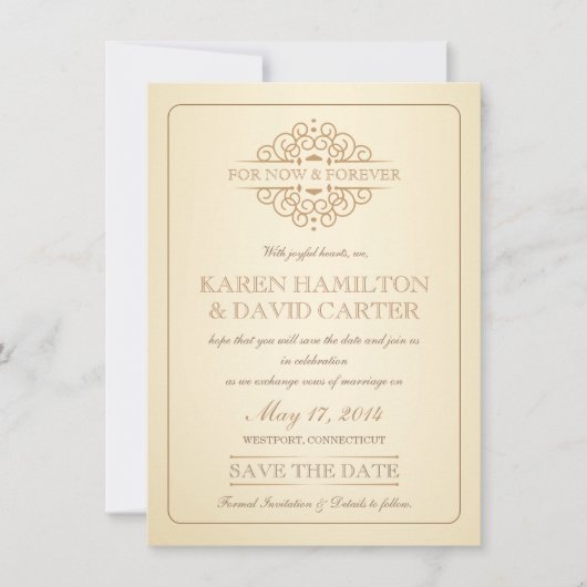 Save the Date - Vintage Viktorianische feierliche (Vorderseite)